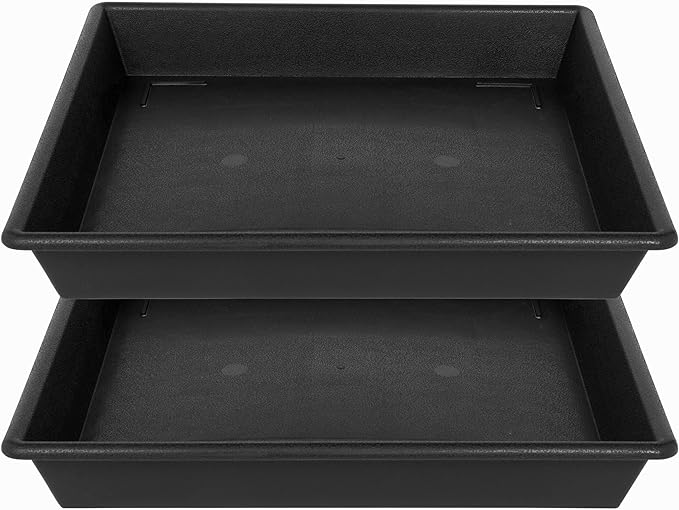 Square Plant Saucer 8 Inch 2 Pack 6 8 10 12 14 16 18 20 Inch, Plant Trays for Pots Heavy Duty Plastic Plant Saucers for Indoors Outdoors, Flower Pot No Holes Plant Drip Trays
