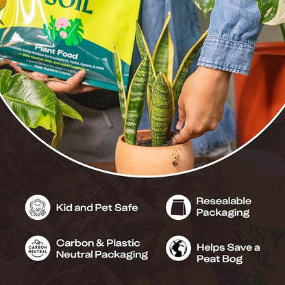 Rosy Soil Plant Food - Microbially Active Fertilizer for Houseplants, Herbs, Flowers – Enriched with Biochar, Kelp, and Worm Castings – Organic Food for Healthy Growth – 4 Quarts