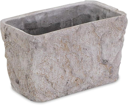 Cheung's Rectangular Cement Ceramic Planter, Gray