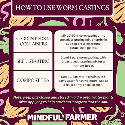 Worm Castings - Natural Fertilizer and Soil Amendment from Mindful Farmer