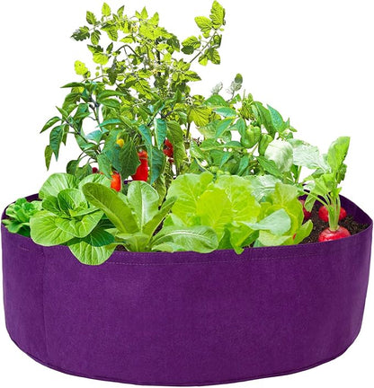 Round Raised Garden Bed, Plant Grow Bag Bed Felt Fabric Planting Planter Purple Planter, Veg Pot for Herb Flower Vegetable Plants XC771A61-9278-1752351061 15Gallon