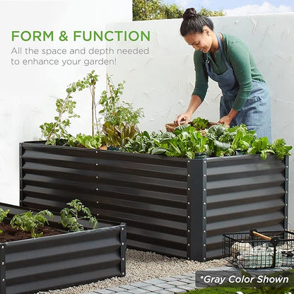 Best Choice Products 6x3x2ft Outdoor Metal Raised Garden Bed, Deep Root Box Planter for Vegetables, Flowers, Herbs, 269 Gallon Capacity, 100% Non Toxic Materials - Burgundy