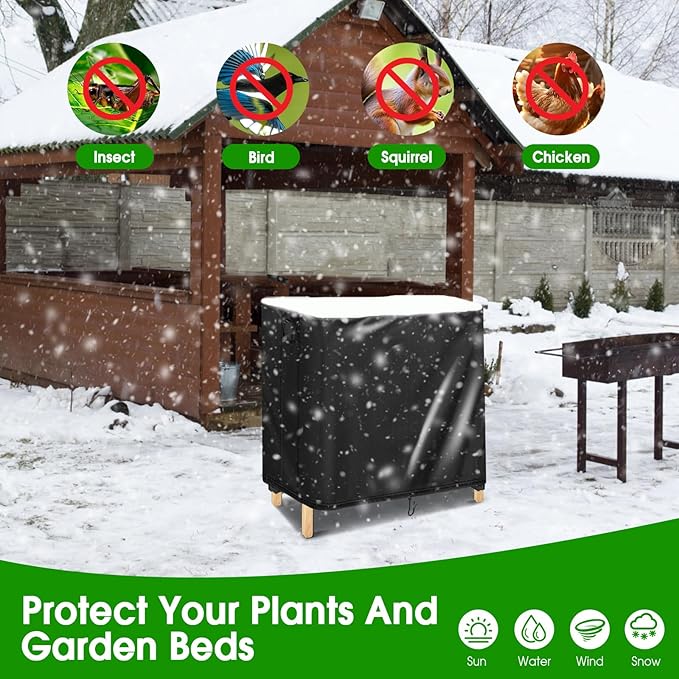 Outdoor Cover for Raised Garden Bed, 48 x 24 x 30 inch Waterproof Elevated Flower Bed Cover for Winter,Raised Tall Planter Box Covers for Outdoor Protection
