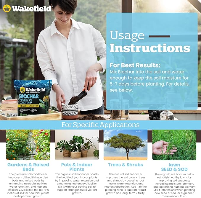 Wakefield Biochar with CarbonBoost One Cubic Foot Bag
