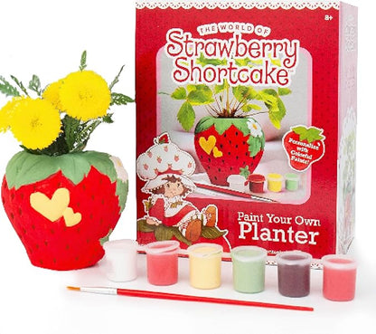 Horizon Group USA Paint Your Own Figurine Kit, DIY Art Project for Kids, Strawberry Shortcake Planter