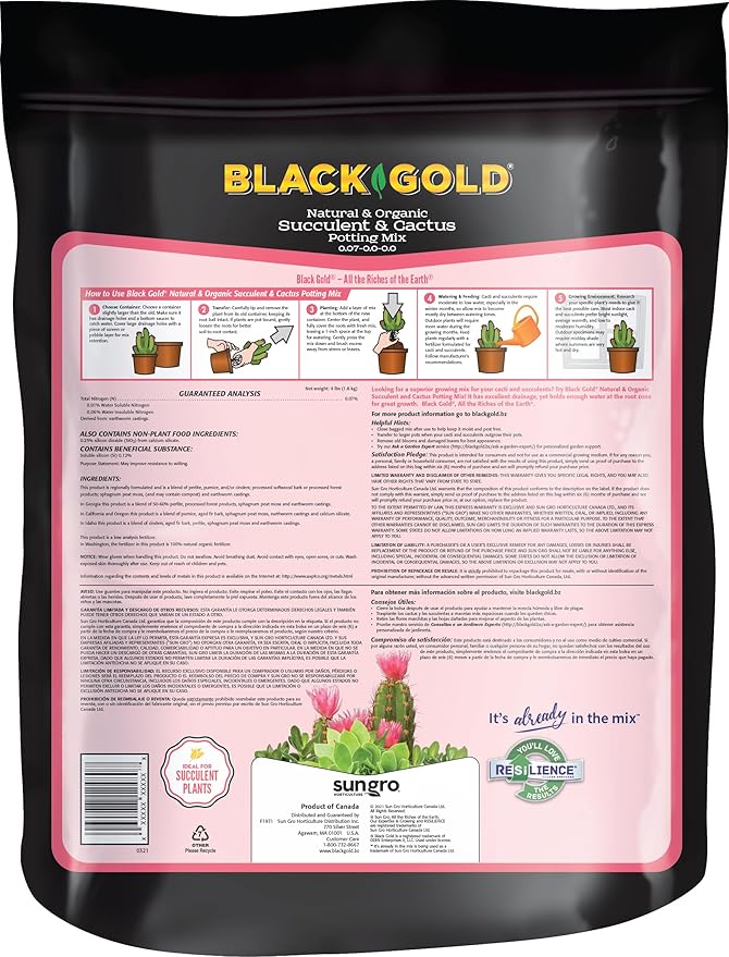 Black Gold Succulent Cactus Mix 8 qt