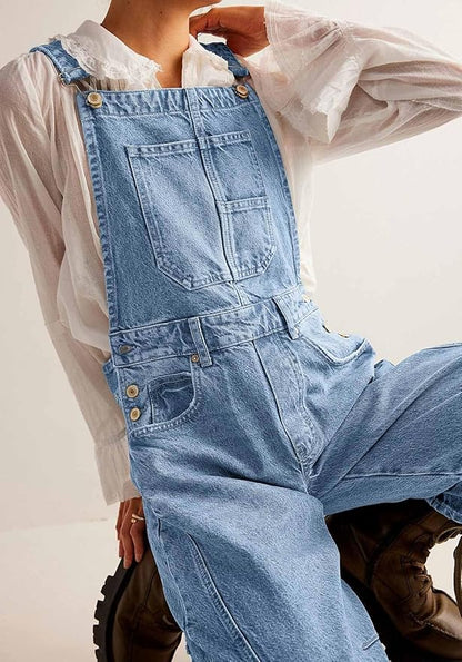 loveimgs Women Y2k Baggy Barrel Jeans Overalls Wide Leg Denim Pants Bib Overalls Jumpsuit Boyfriend Patchwork Jeans