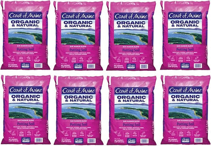 Coast of Maine Bar Harbor Blend, 8qt (Pack of 8) Organic and Natural Potting Soil for Houseplants, Flowers, Vegetables, Herbs and Containers
