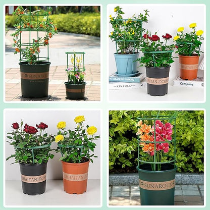 36 Pack Plant Support Stakes for Indoor Plants, Half Round Plant Stakes Ring Stackable 3 Tier Garden Flower Support for More Sizes (10,20,30 Inches), Plastic Cage Trellis for Climbing Leafy Vegetable