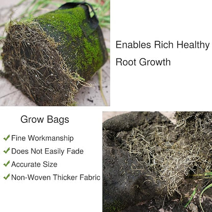 FiveSeasonStuff Grow Bags, Heavy Duty Fabric Pots (12 Pack 2 Gallons (Khaki))
