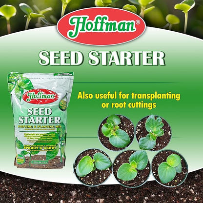 Hoffman Seed Starter Potting & Planting Mix with Wetting Agent for Moisture Retention, 18qt Bag