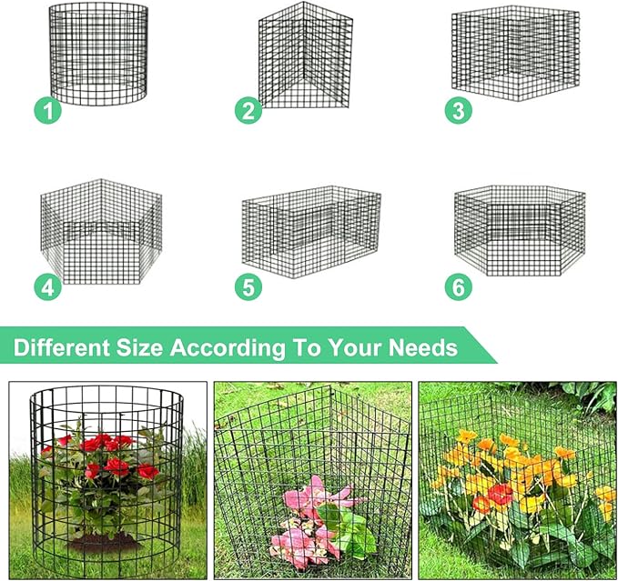 30Pcs Plant Protector from Animals: 10 Pack Metal Mesh Plant Cages to Keep Animals Out - Garden Protection Bunny Barricades from Chicken Squirrels Rabbits for Flowers Vegetables