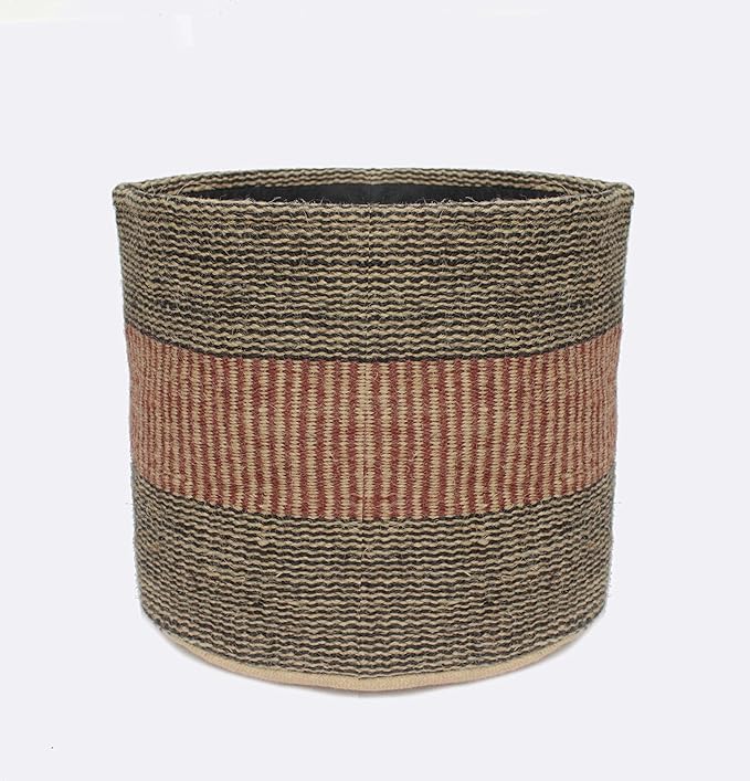 Jute Planter Basket Woven Basket for 8" Flower Pot Floor Indoor Planters, 10” x 10” Storage Organizer Basket Rustic Home Decor, Boho Storage Earth-Friendly Planter (10x10 Inches, Kathia Strip 25)