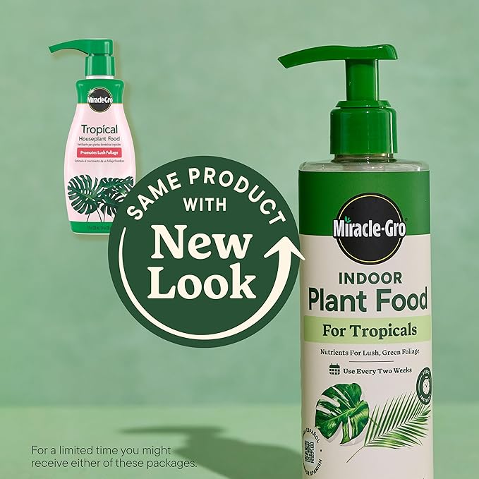 Miracle-Gro Indoor Plant Food for Tropicals, Liquid Plant Food for Tropical Houseplants, 8 fl. oz., 2-Pack