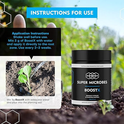BoostX – Organic Plant Fertilizer | Premium NPK Nutrients for Stronger Plants & Better Flowering | Mycorrhizae & Trichoderma for Improved Growth