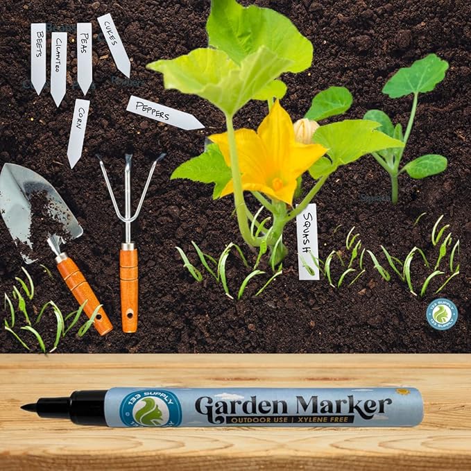Permanent Black Markers - 4 Pack Garden Marker Pens (No Plant Tags) - 133 Supply