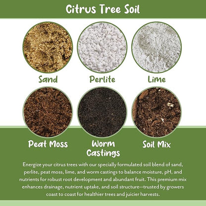 Soil Sunrise Citrus Tree Potting Soil Mix (8 Quarts) Special Blend for Indoor Oranges, Lemons, Limes and More