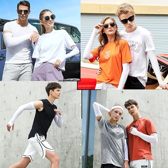 beister 3/6 Pairs UV Cooling Arm Sleeves Sun Protection Unisex for Sports, Cycling, Golf, Running