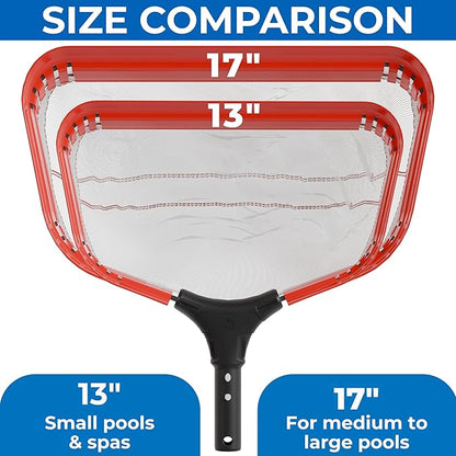ProTuff 17” Silt Net Pool Skimmers for PROS – 6 Pack – “490 Promise” Unlimited, Unconditional Replacement -- Ultra-Durable Ultra-Fine Net for Silt – Heavy-Duty Aluminum Frame & EZ-Clip Pole Attachment