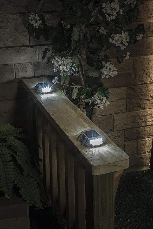 Solar Deck Lights 4 Pack LED Dock Lights for Walkway, Stair and Step - Cast Aluminum