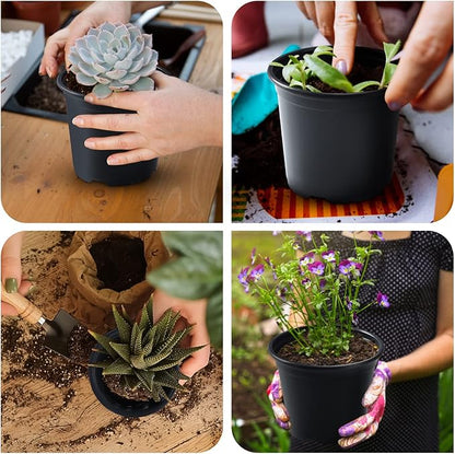 50Pcs Nursery Pots Variety Pack Plastic Pots for Plants,Mix Sizes Seedling Pots with Drainage Holes Indoor Outdoor Flower Pots for Succulent Vegetable Herb