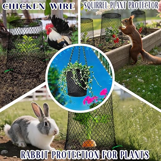 Feel Natural-10 Pcs 9.25"x9.45"Plant Covers from Animals Plant Protectors from Animals Plant Basket Covers Garden Cloches for Plants Garden Plant Covers Cage for Plants Garden Cages