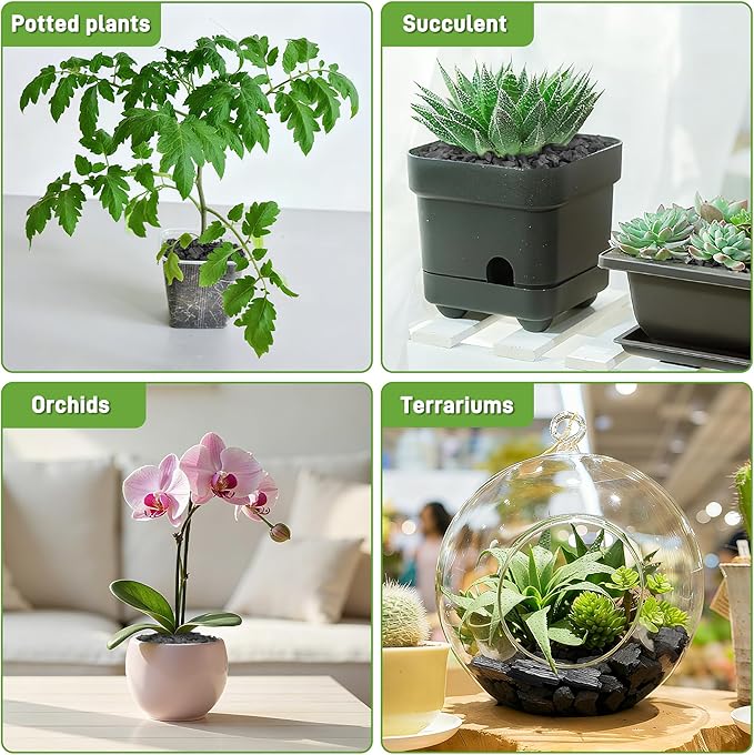 9 Quarts Horticultural Charcoal for Indoor Plants-Hardwood Potting Soil Amendment for Orchids, Succulent, Cactus, Terrariums, and Gardening