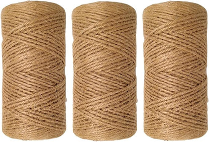 Quotidian Brown Natural 3 ply Jute Jute Twine Rolls 1/12" (0.2cm) 1000 Feet - Wrapping Picture Hanging Gardening