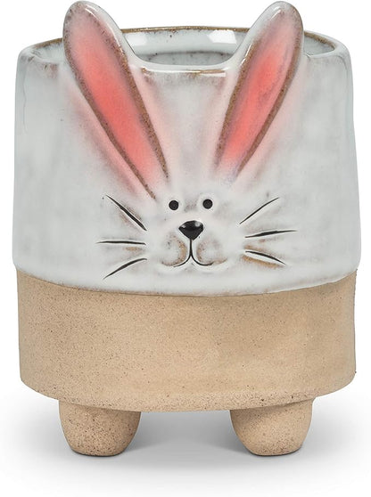 Abbott Collection Stoneware Bunny with Ears Planter - Small (4" H)