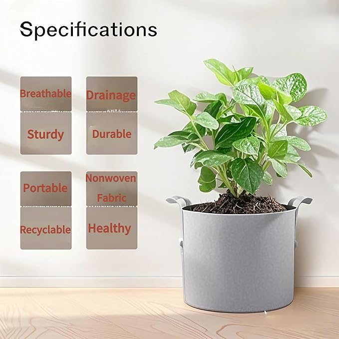 Grow Bags,Gallon Pot,Gallon Grow Bag,Fabric Plant Vegetable Pots,15-35 Gallon Nursery Pots,Deep Plant Pot, Gallon Grow Bags with Handles,3pcs (15 Gallon)