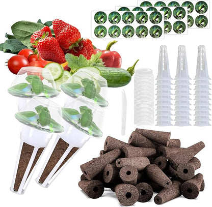 121pcs Seed Pods Kit for AeroGarden, Seed Starter Sponges, Hydroponics System Indoor for All Brands, Grow Anything Kit with 30 Grow sponges, 30 Pod Labels, 30 Grow Baskets, 30 Grow Domes, 1 Tweezer