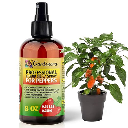 𝐒𝐔𝐏𝐄𝐑𝐈𝐎𝐑 Liquid Silica Boost Fertilizer and Supplement Spray for Peppers Plants – Pre-Mixed, Ready-to-Use Liquid Silicon Plant Superfood Mist for Indoor & Outdoor Plants – 8oz