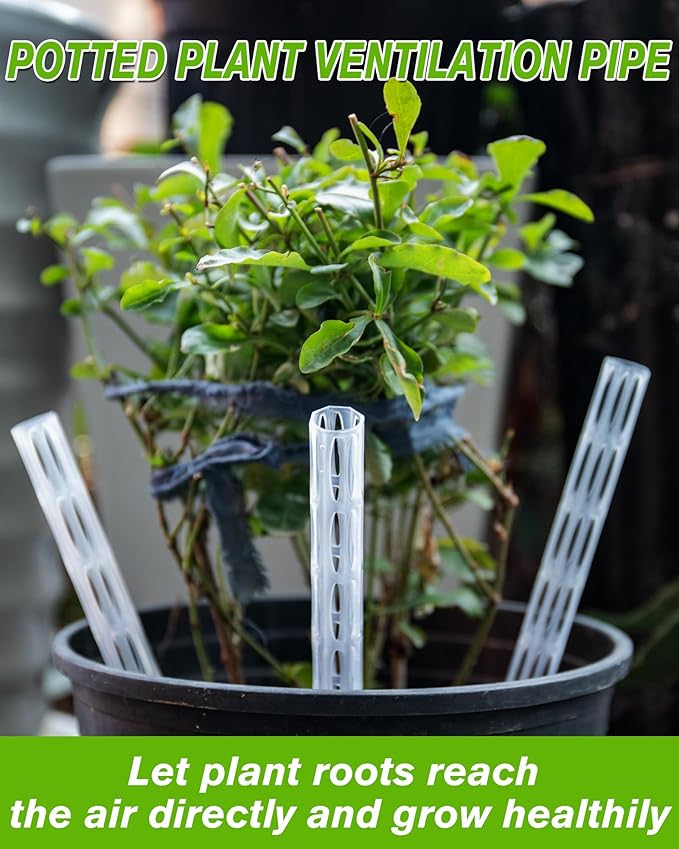 Plant Aeration Tubes for Pots -Root Rot Prevention,Prevent Overwatering for Healthy Roots. Plant Accessories,8.2 Inch Length Suitable for All Types of Flower pots （15+1）