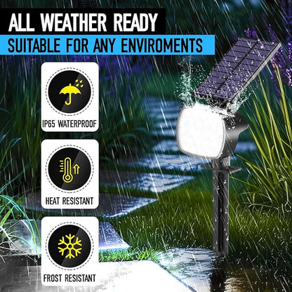 hyrion Solar Spot Light Outdoor Waterproof IP65, 23 LED 3 Lighting Modes Solar Powered Garden Lights Landscape Lighting for Yard,Tree Lawn, Pathway 4 Pack Cool White