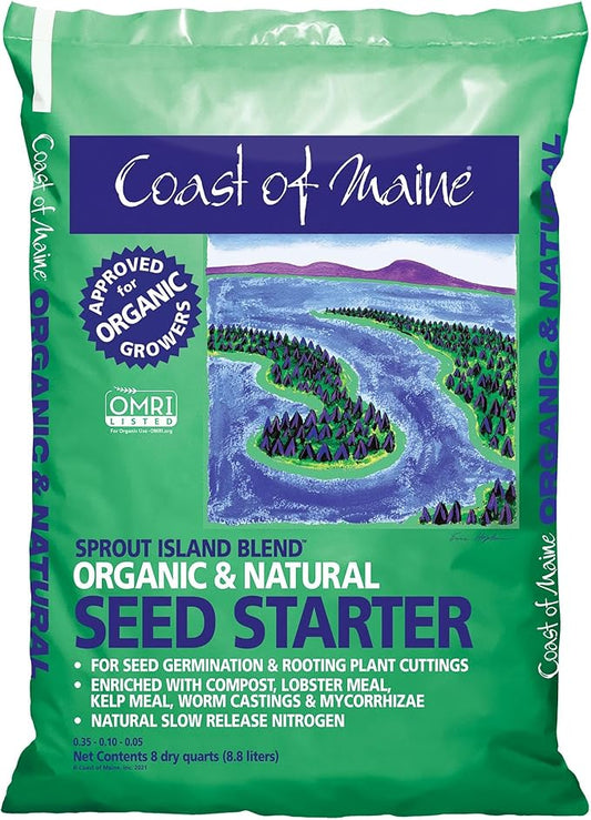 Coast of Maine (8qt) Sprout Island Blend, Organic & Natural Seed Starter for Seed Germination & Root Plant Cuttings