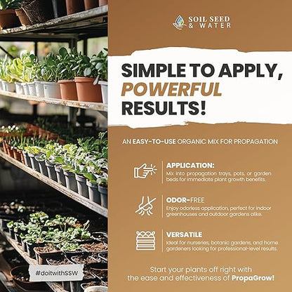 Soil Seed & Water PropaGrow Organic Rooting & Propagation Soil Mix – Soil Blend for Clones, Cuttings & Transplants - OMRI Listed