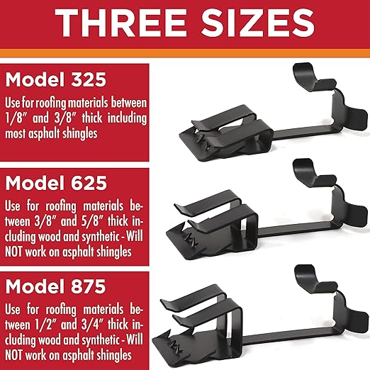 Roof Clips, Safe for Heat Tape, Electric Cable & Roof Heat Cable Installation, Prevents Roof Damage, Easy Nail-Free Outdoor Cable Clips, Your Ultimate Cable Clip (.825-25 Pack)