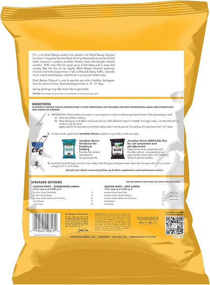 Jonathan Green (10317) Black Beauty Original Grass Seed Blend - Cool Season Lawn Seed (15 lb)