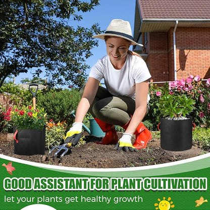 72 Pack 5 Gallon Plant Grow Bags Fabric Pots Bulk Aeration Heavy Duty Nonwoven Fabric Plant Pots with Handles Thick Vegetable Grow Nursery Buckets for Gardening Plants Flowers Fruits Vegetables Potato