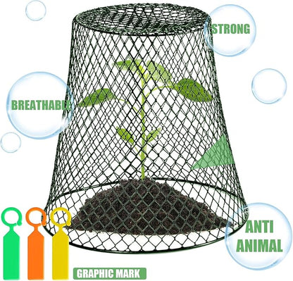 40 Pcs 8 inch Chicken Wire Plant Covers,Wire Garden Cloches Chicken Wire Cloche Plant Protector Metal Heavy Duty Garden Plant Cloche for Keeping Bunnies Chicken Squirrels Birds Other Out