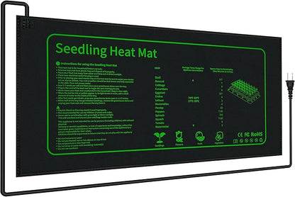Seedling Heat Mat for Seed Starting,10" x 20.75" Waterproof Heating Pad for Indoor Plants Germination (Black 1 Pack)