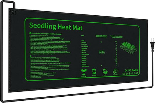 Seedling Heat Mat for Seed Starting,10" x 20.75" Waterproof Heating Pad for Indoor Plants Germination (Black 1 Pack)