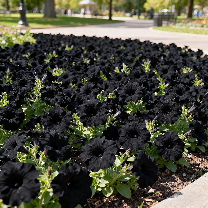 300+ Petunia Seeds for Planting, Black Petunia Flowers Seeds Garden Hanging Baskets Flowers, Annual Plant Seed for Garden Yard Potted Decoration