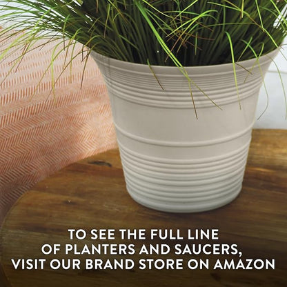 The HC Companies 19 Inch Sedona Round Self Watering Planter Pots, Lightweight UV-Resistant Plastic Indoor & Outdoor Planters, 2-Pack Flower Pots for Garden & Home Decor, Wild Red