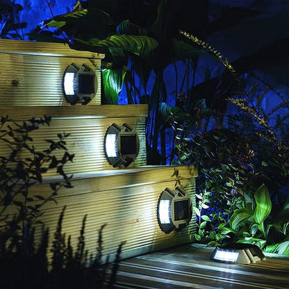 Solar Deck Lights 4 Pack LED Dock Lights for Walkway, Stair and Step - Cast Aluminum