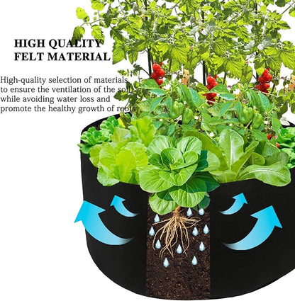 Firlar 2 Pack Raised Garden Bed, Fabric Raised Planting Bed, 100 Gallon Breathable Garden Grow Bags Round Planter Box for Herb, Flowers and Vegetables, 38 x 20 inch