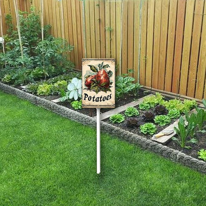 Uptell Vegetable Garden Potatoes Yard Sign Label With Stake Plant Markers For Outdoor Plants Waterproof 8x12inch Nursery Garden Outdoor Sign