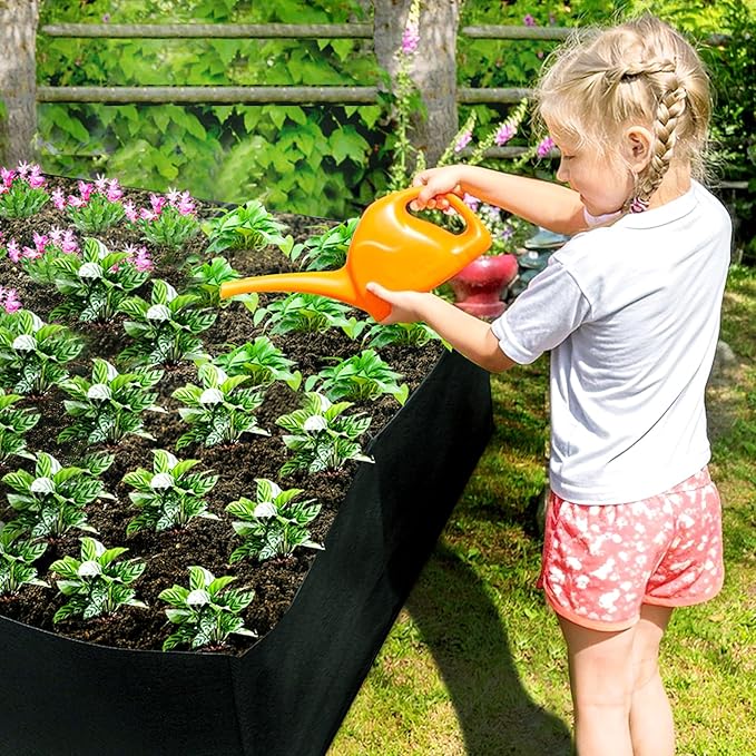 Fabric Raised Garden Bed, 6x3x1Ft 128Gallon Grow Bags, Rectangle Fabric Garden Bed for Growing Vegetables Potatoes Flowers Planting Container for Outdoor Gardenin (1Grid, 71 * 35 * 16in)