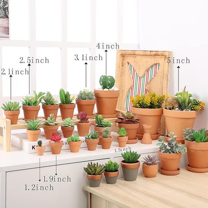 Yishang 1.9 Inch Tiny Terracotta Pots Pack of 72-Small Mini Clay Pots with Drainage Holes Flower Nursery Terra Cotta Planter for Tiny Cactus Herb lithop,Succulent Plants,Crafts,Wedding Favor