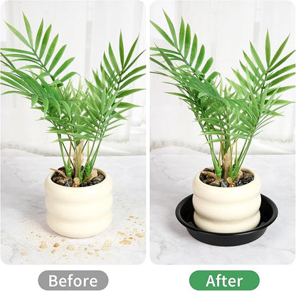6 Pack Plant Saucer Tray, 6 Inch Round Plastic Classic Plant Saucer, 6" Heavy Duty PlasticPlastic Plant Trays for Pots Dray Tray, Black